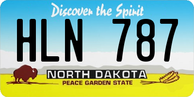 ND license plate HLN787