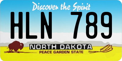 ND license plate HLN789