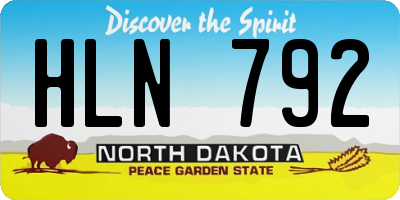 ND license plate HLN792