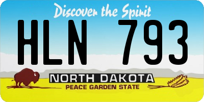 ND license plate HLN793