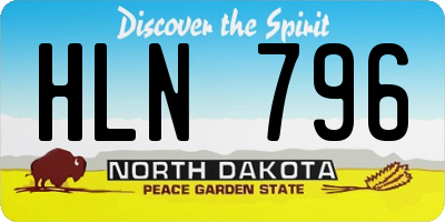 ND license plate HLN796