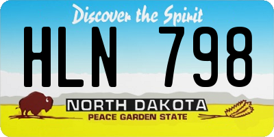 ND license plate HLN798