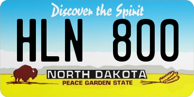 ND license plate HLN800