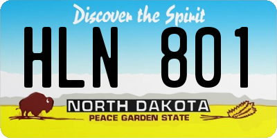 ND license plate HLN801