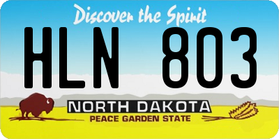 ND license plate HLN803