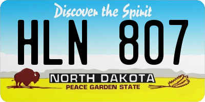 ND license plate HLN807