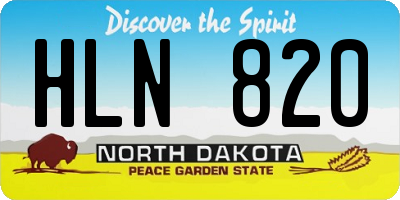 ND license plate HLN820