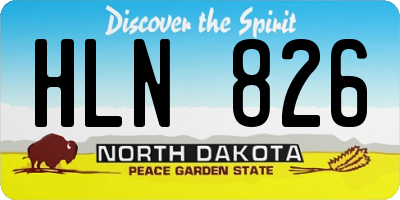 ND license plate HLN826