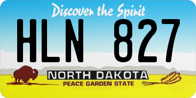 ND license plate HLN827