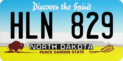 ND license plate HLN829