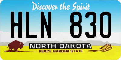 ND license plate HLN830