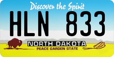 ND license plate HLN833