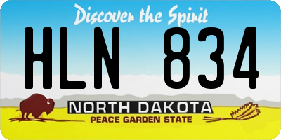 ND license plate HLN834