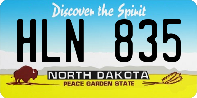 ND license plate HLN835