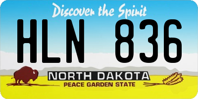 ND license plate HLN836