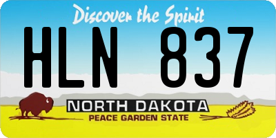 ND license plate HLN837