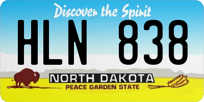 ND license plate HLN838