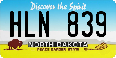 ND license plate HLN839