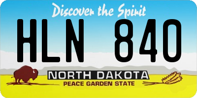 ND license plate HLN840