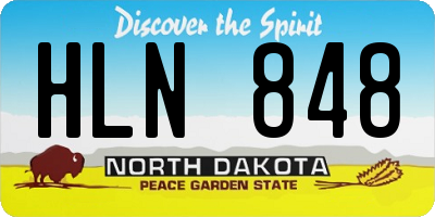 ND license plate HLN848