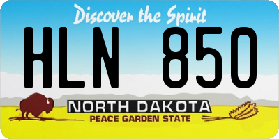 ND license plate HLN850
