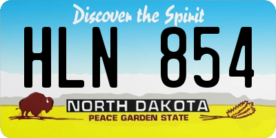 ND license plate HLN854