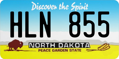 ND license plate HLN855