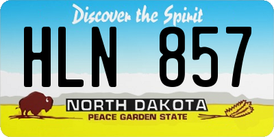 ND license plate HLN857