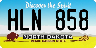 ND license plate HLN858