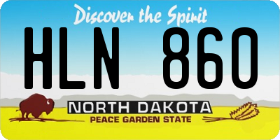 ND license plate HLN860