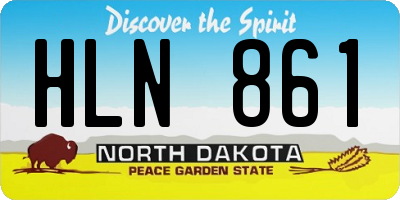 ND license plate HLN861