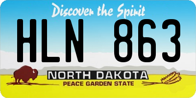 ND license plate HLN863