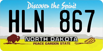 ND license plate HLN867