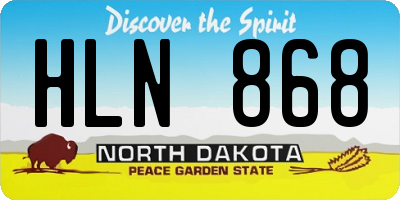 ND license plate HLN868