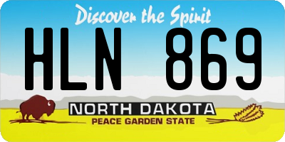 ND license plate HLN869