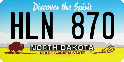 ND license plate HLN870