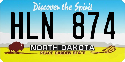 ND license plate HLN874