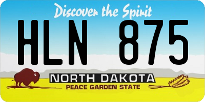 ND license plate HLN875