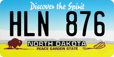 ND license plate HLN876