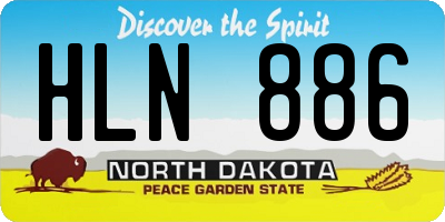 ND license plate HLN886