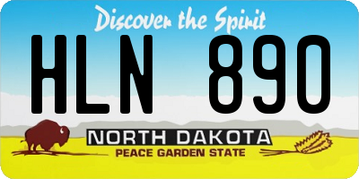 ND license plate HLN890