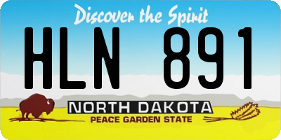 ND license plate HLN891