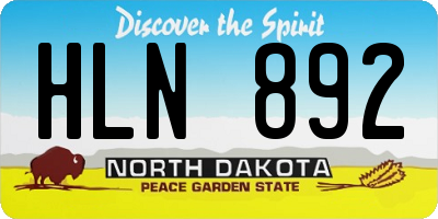 ND license plate HLN892