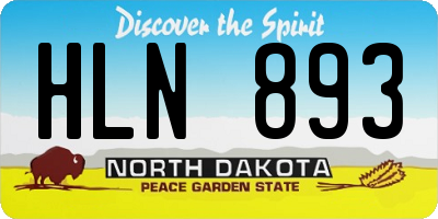 ND license plate HLN893