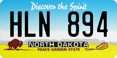 ND license plate HLN894