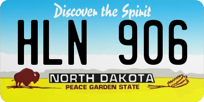 ND license plate HLN906