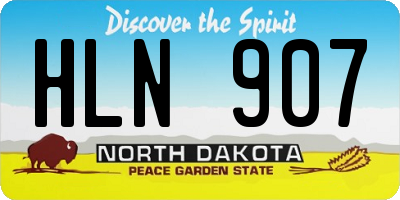 ND license plate HLN907