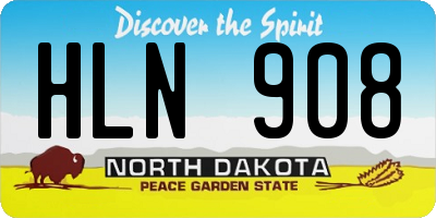 ND license plate HLN908