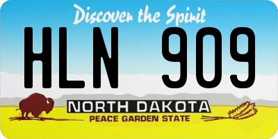 ND license plate HLN909