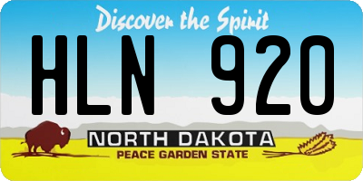 ND license plate HLN920